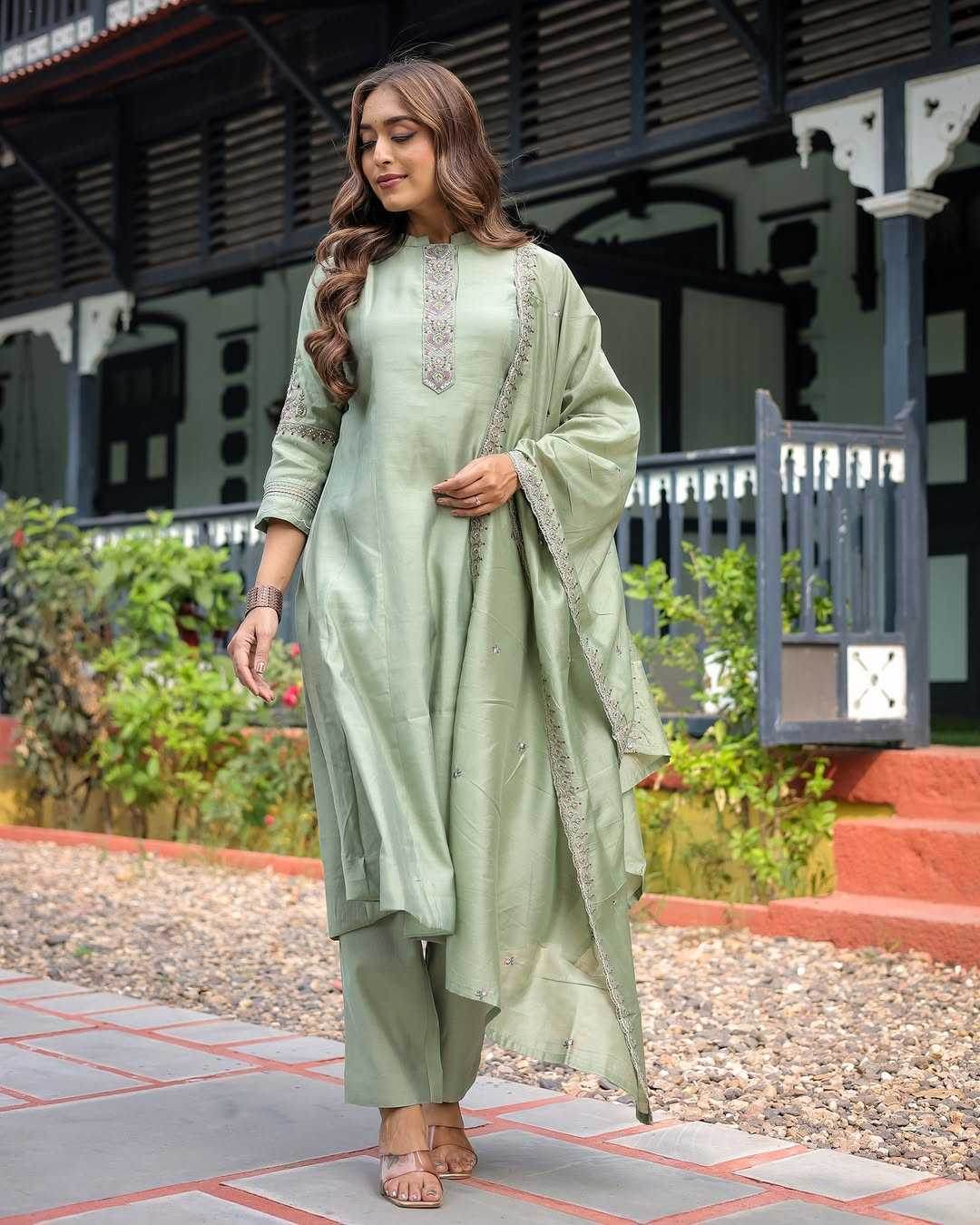 Muslin Embroidery Anarkali Suit - MYLUXURY LANE ENTERPRISE